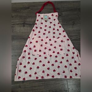 Martha Stewart Sweet Hearts Cherry 100% Cotton Apron NWT